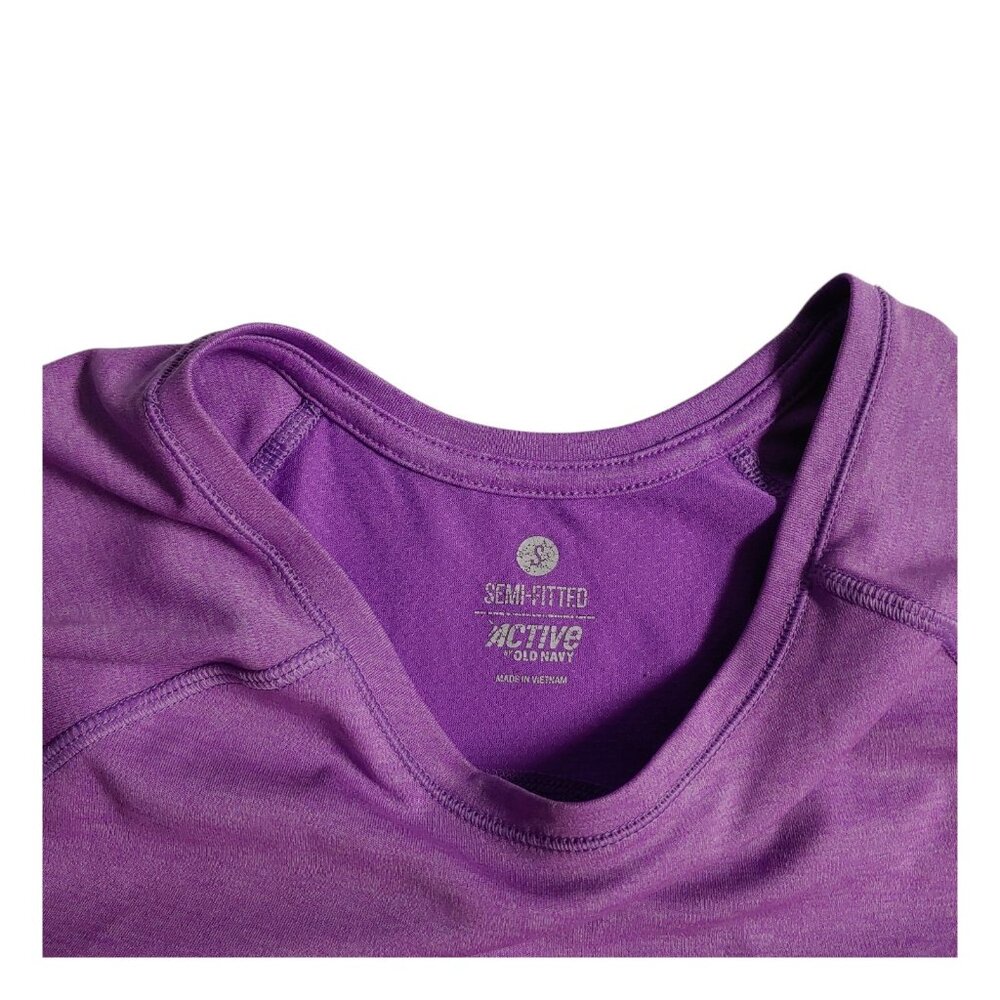Old Navy Active Top Women’s Size Small Purple Semi Fitted Short Sleeve Shirt - Picture 3 of 7